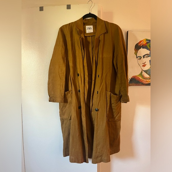 Zara Linen Coat, M - Picture 1 of 2